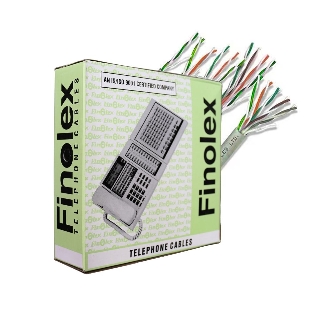 Finolex Telephone Cable PE Insulated 0.4mm 2 Pair 90m Grey